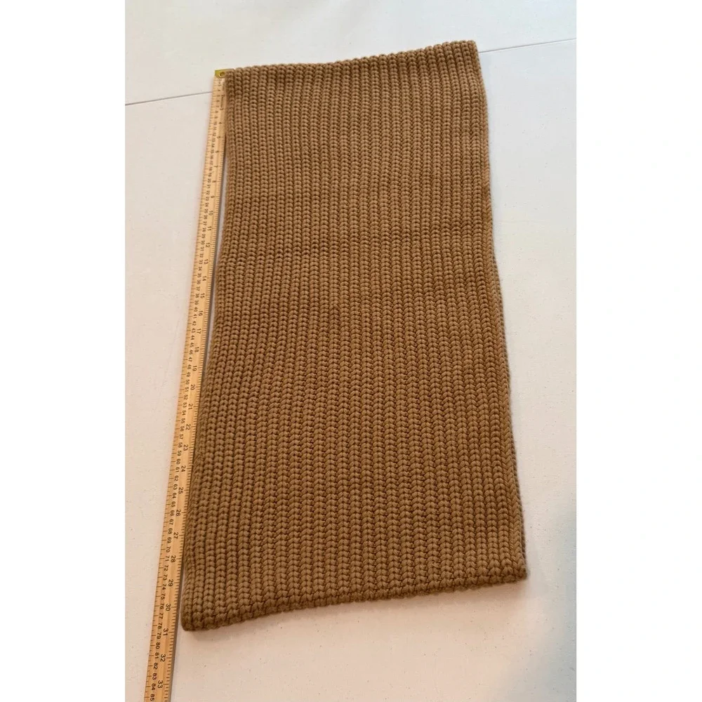 J.Crew Camel Brown Chunky Ribbed Knit Infinity Scarf E4020 Acrylic